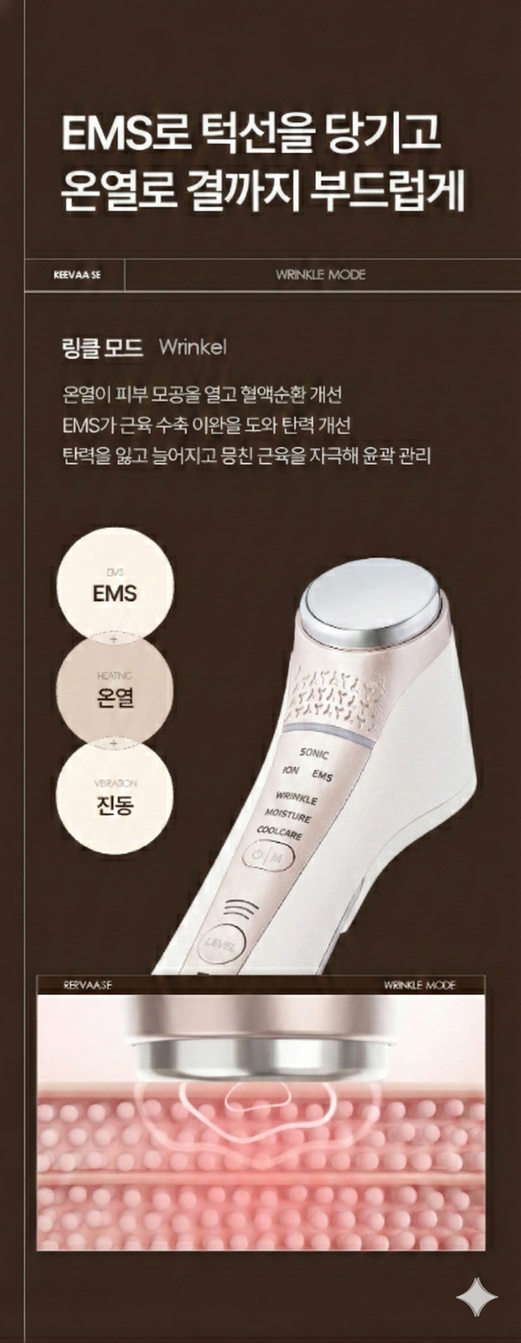 REEVAA SE - 6-in-1 Ultrasonic, Galvanic & EMS Massager, Skin Care Device for Face & Body with Hot & Cool Function(K-beauty device developed and manufactured in South Korea)